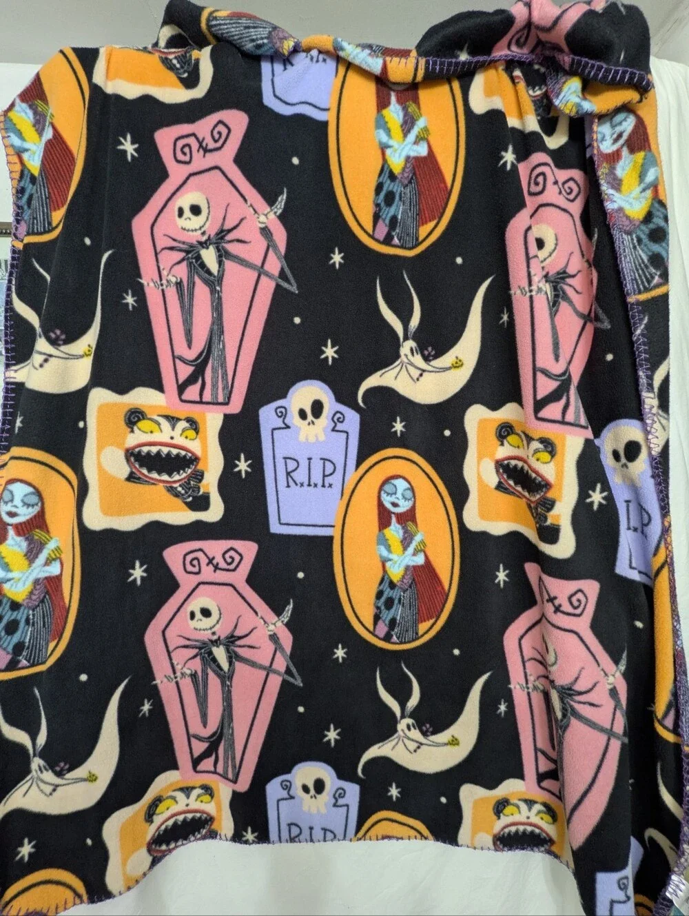 Disney Nightmare Before Christmas Jack Sally Fleece Throw Blanket 43x60